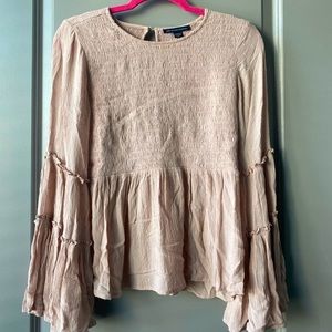 Baby pink American Eagle long Sleeve Blause